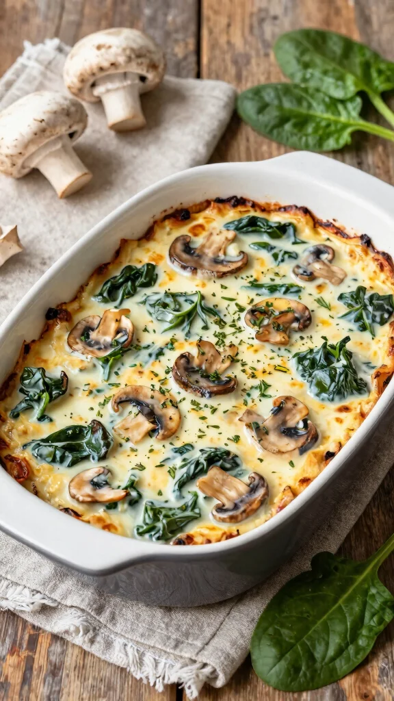 10 Gluten Free Dairy Free Casserole Recipes for Easy Weeknight Dinners - 5. Creamy Mushroom and Spinach Casserole 1