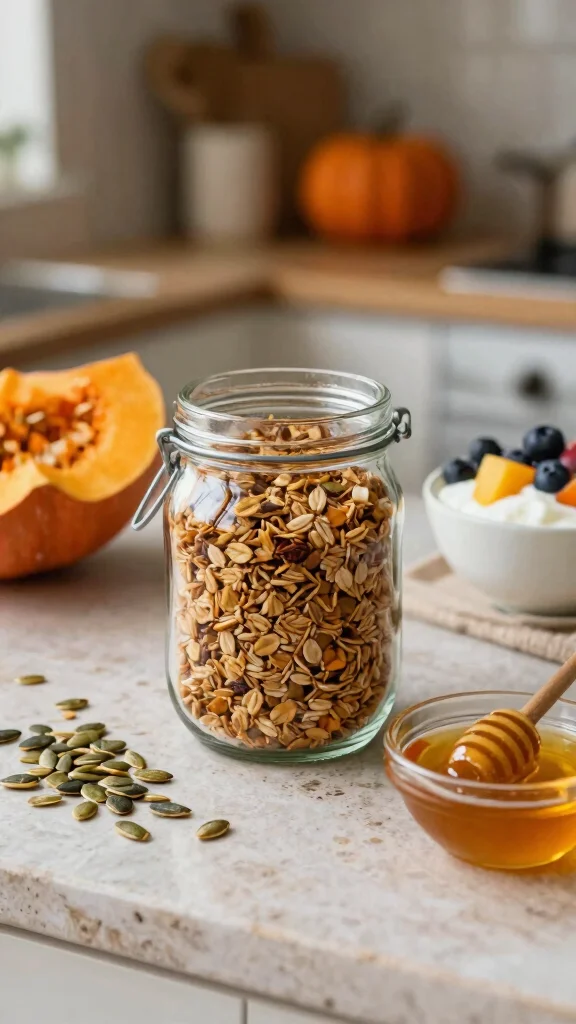 10 Gluten Free Pumpkin Recipes for Cozy Fall Baking and Cooking Ideas - 9. Pumpkin Granola 1