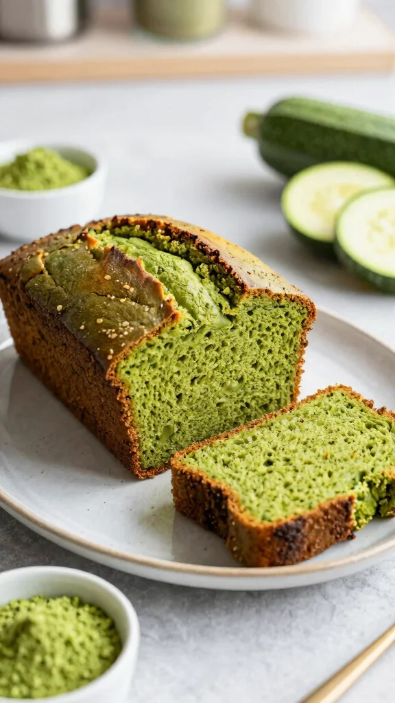 11 Gluten Free Zucchini Bread Recipes That Are Moist, Soft, and Easy to Bake - 10. Matcha Zucchini Bread 1