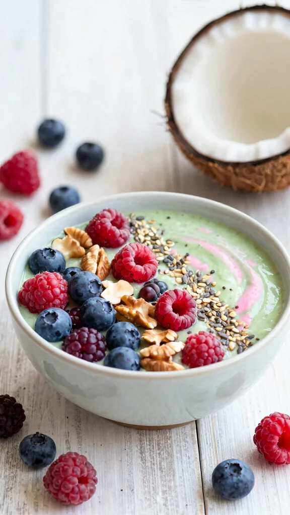 11 Low Carb Gluten Free Dairy Free Recipes for Healthy Everyday Eating - 11. Smoothie Bowl with Berries and Spinach 1