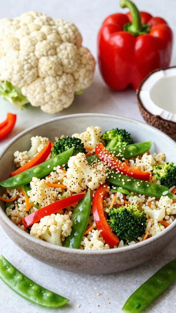11 Low Carb Gluten Free Dairy Free Recipes for Healthy Everyday Eating - 2. Cauliflower Rice Stir-Fry 1