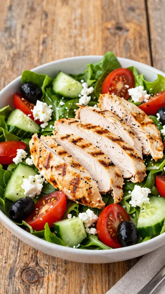 11 Low Carb Gluten Free Recipes for Dinner That Are Easy and Satisfying - 10. Greek Salad with Grilled Chicken 1