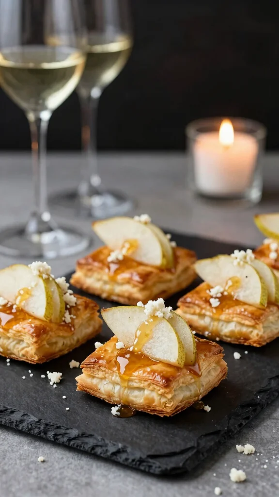 11 Schar Gluten Free Puff Pastry Recipes for Sweet and Savory Treats - 8. Pear and Gorgonzola Puff Pastry Squares 1