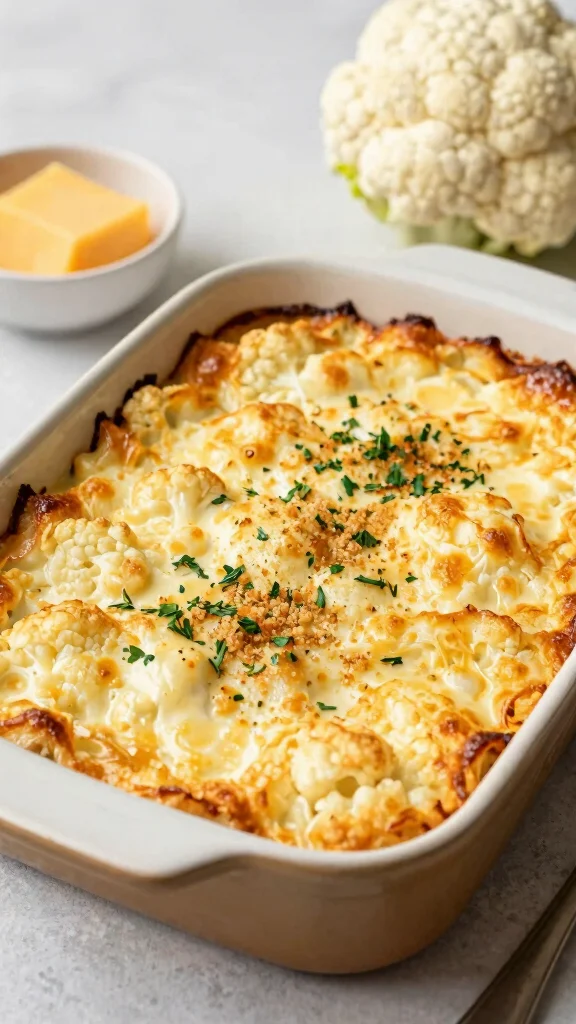12 Gluten Free Casserole Recipes for Dinner That Are Easy and Comforting - 9. Cheesy Cauliflower Bake 1