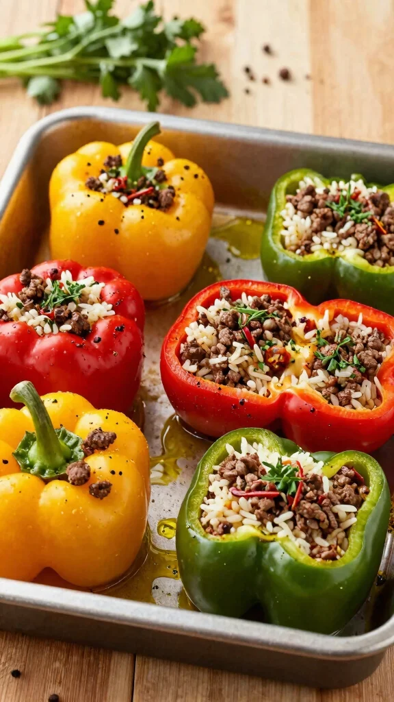 12 Gluten Free Dairy Free Ground Beef Recipes for Budget Friendly Dinners - 2. Stuffed Bell Peppers 1