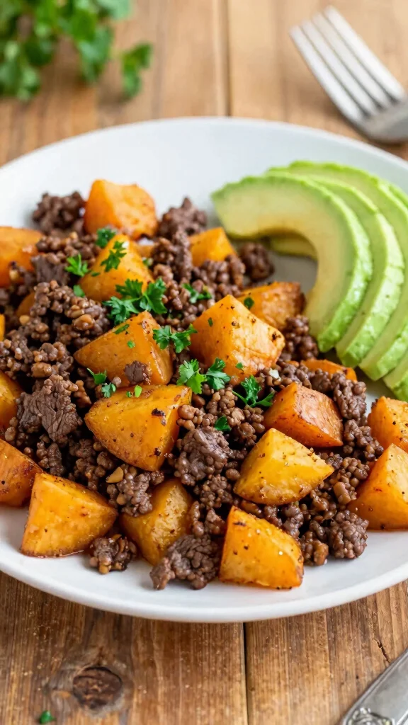 12 Gluten Free Dairy Free Ground Beef Recipes for Budget Friendly Dinners - 4. Beef and Sweet Potato Hash 1