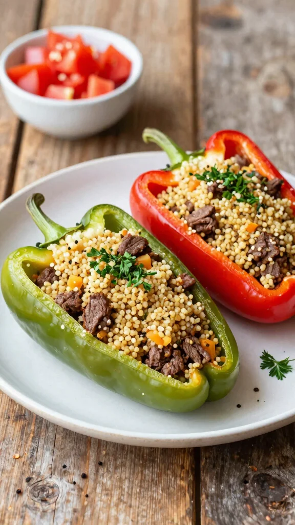 12 Gluten Free Dairy Free Ground Beef Recipes for Budget Friendly Dinners - 9. Beef and Quinoa Stuffed Peppers 1
