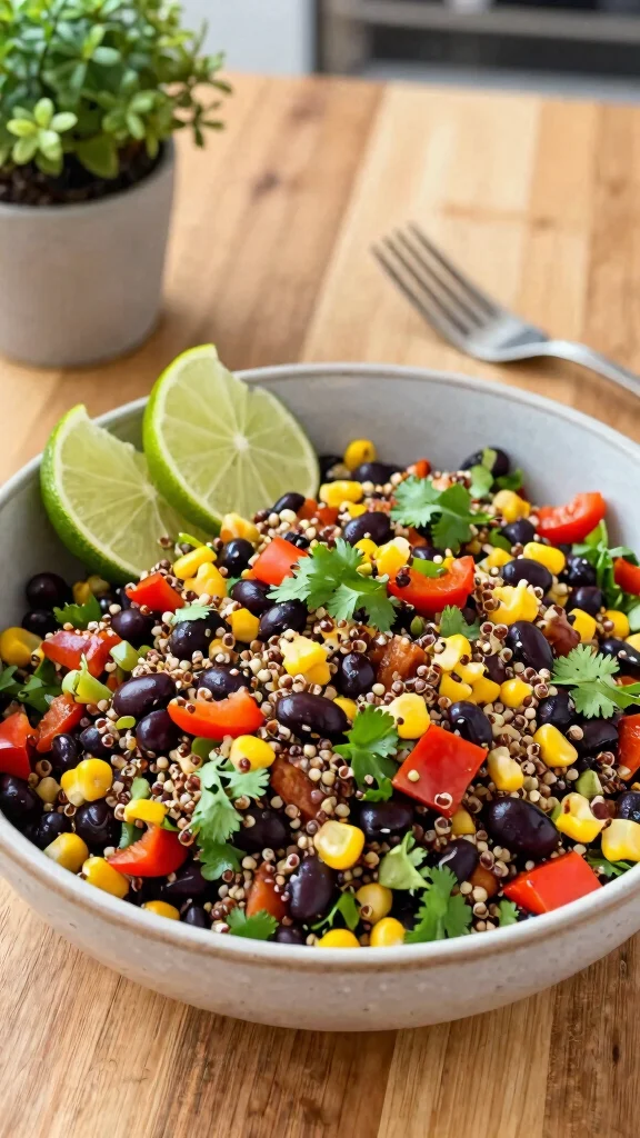 12 High Protein Vegan Gluten Free Recipes for Healthy and Filling Meals - 1. Quinoa & Black Bean Salad 1