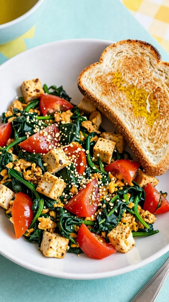 12 High Protein Vegan Gluten Free Recipes for Healthy and Filling Meals - 7. Spinach & Tofu Scramble 1