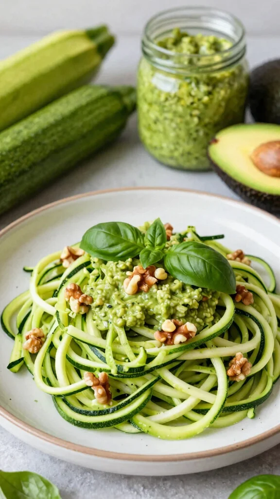 13 Gluten Free Dairy Free Soy Free Recipes for Simple Family Meals - 3. Zucchini Noodles with Avocado Pesto 1