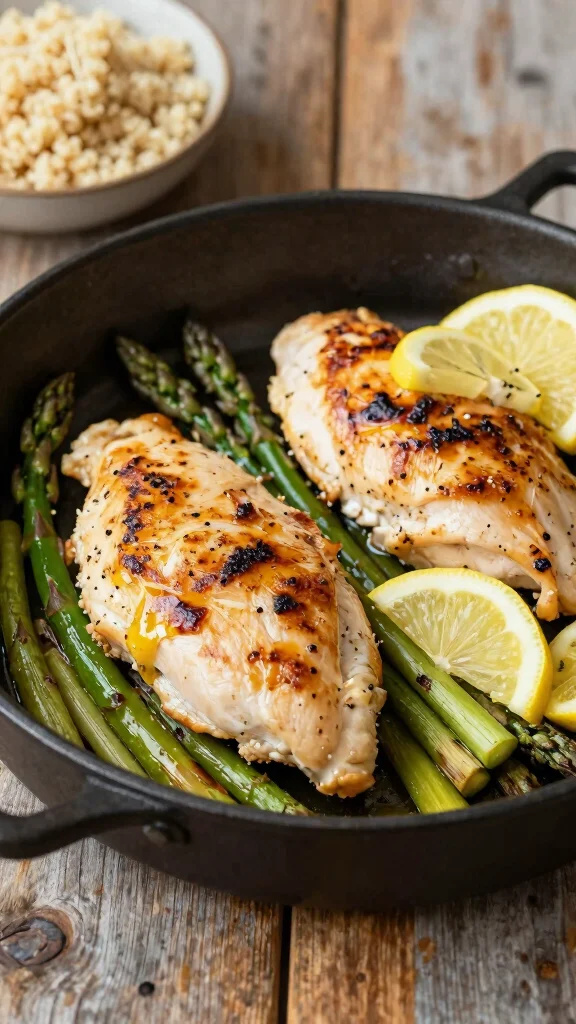 13 Gluten and Dairy Free Recipes Easy Enough for Busy Weeknights - 5. One-Pan Lemon Garlic Chicken and Asparagus 1