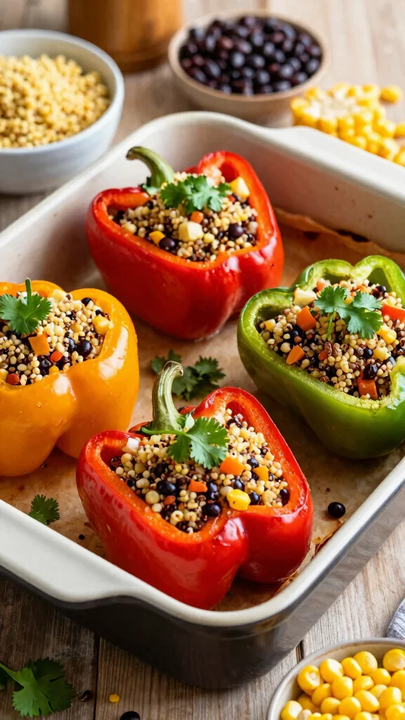 13 Gluten and Dairy Free Recipes Easy Enough for Busy Weeknights - 6. Baked Stuffed Bell Peppers 1