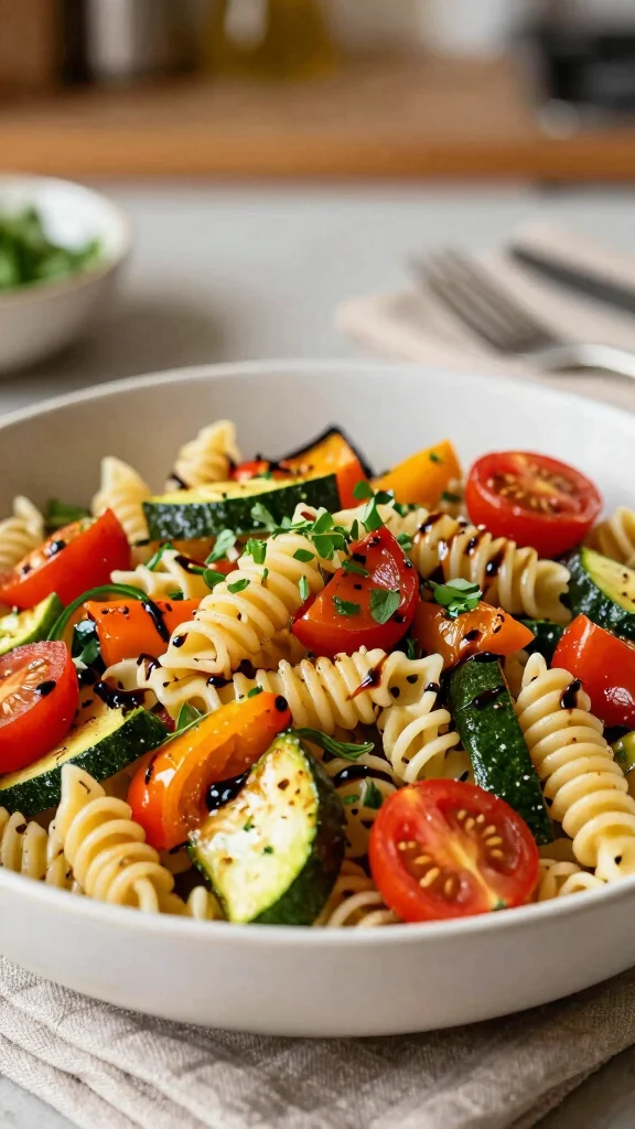 14 Gluten Free Pasta Salad Recipes That Are Fresh, Easy, and Crowd Pleasing - 12. Roasted Vegetable Pasta Salad 1