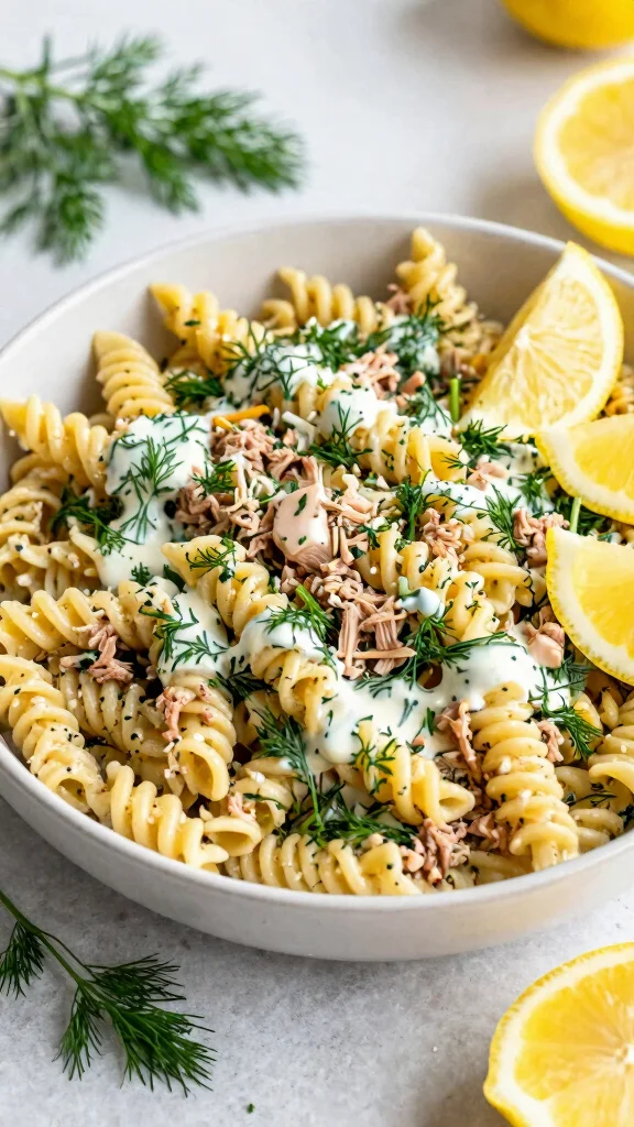 14 Gluten Free Pasta Salad Recipes That Are Fresh, Easy, and Crowd Pleasing - 7. Lemon Herb Tuna Pasta Salad 1