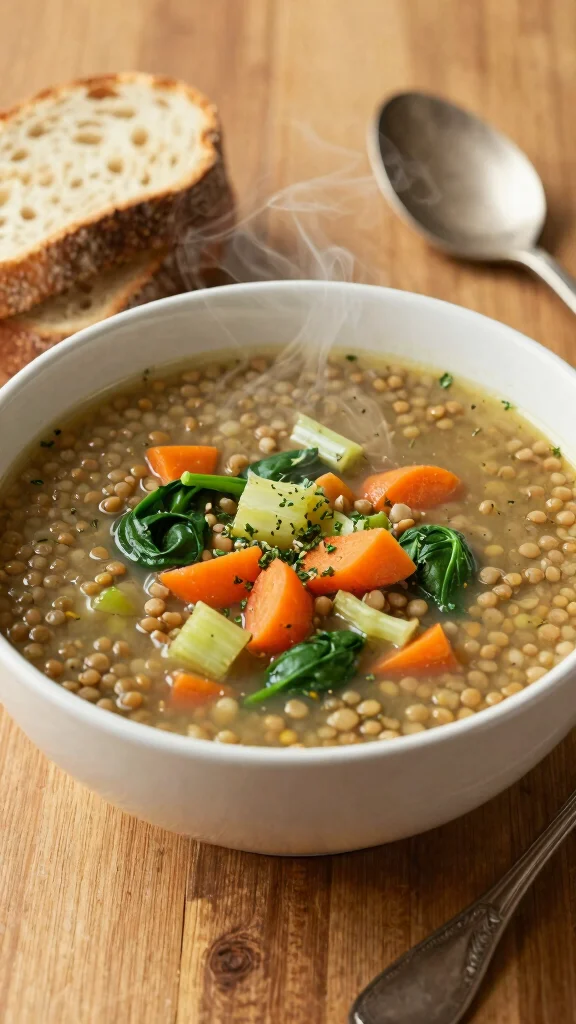 14 High Protein Gluten Free Meals for Easy Lunches and Family Dinners - 4. Lentil and Vegetable Soup 1