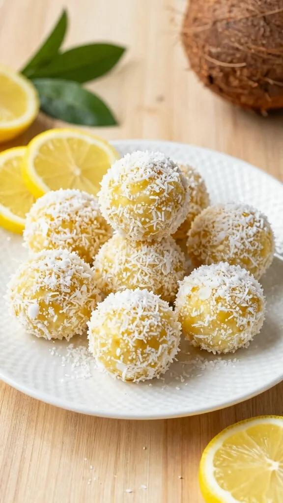 14 Vegan Dairy Free Gluten Free Recipes for Simple Plant Based Meals - 8. Lemon Coconut Energy Balls 1