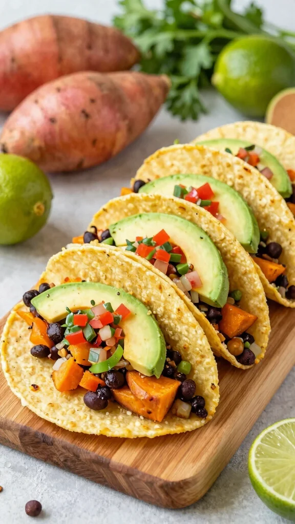 15 Simple Gluten Free Meals for Busy Weeknights and Easy Meal Prep - 4. Sweet Potato and Black Bean Tacos 1