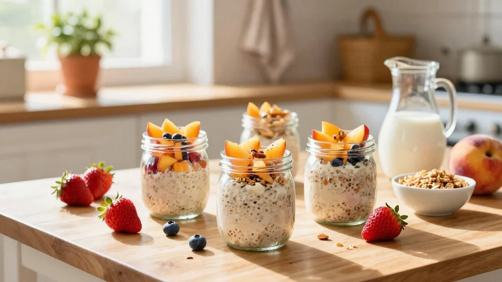 18 Peach Overnight Oats Healthy Recipes - Fruity and Protein-Packed Breakfasts - Meals For Family